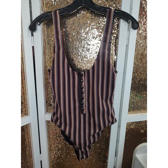 RVCA Bandit Striped Cheeky Bathing Suit One Piece Urban Outfitters Small - Picture 6 of 15